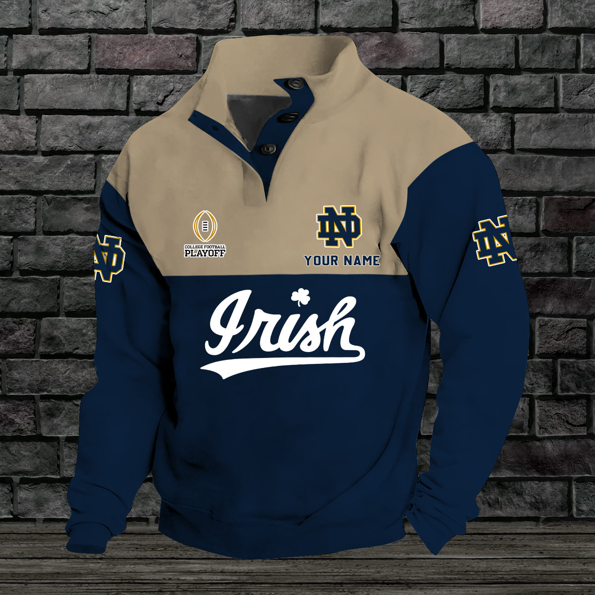 Notre Dame Double Breasted Stand Collar Hoodies ND34A