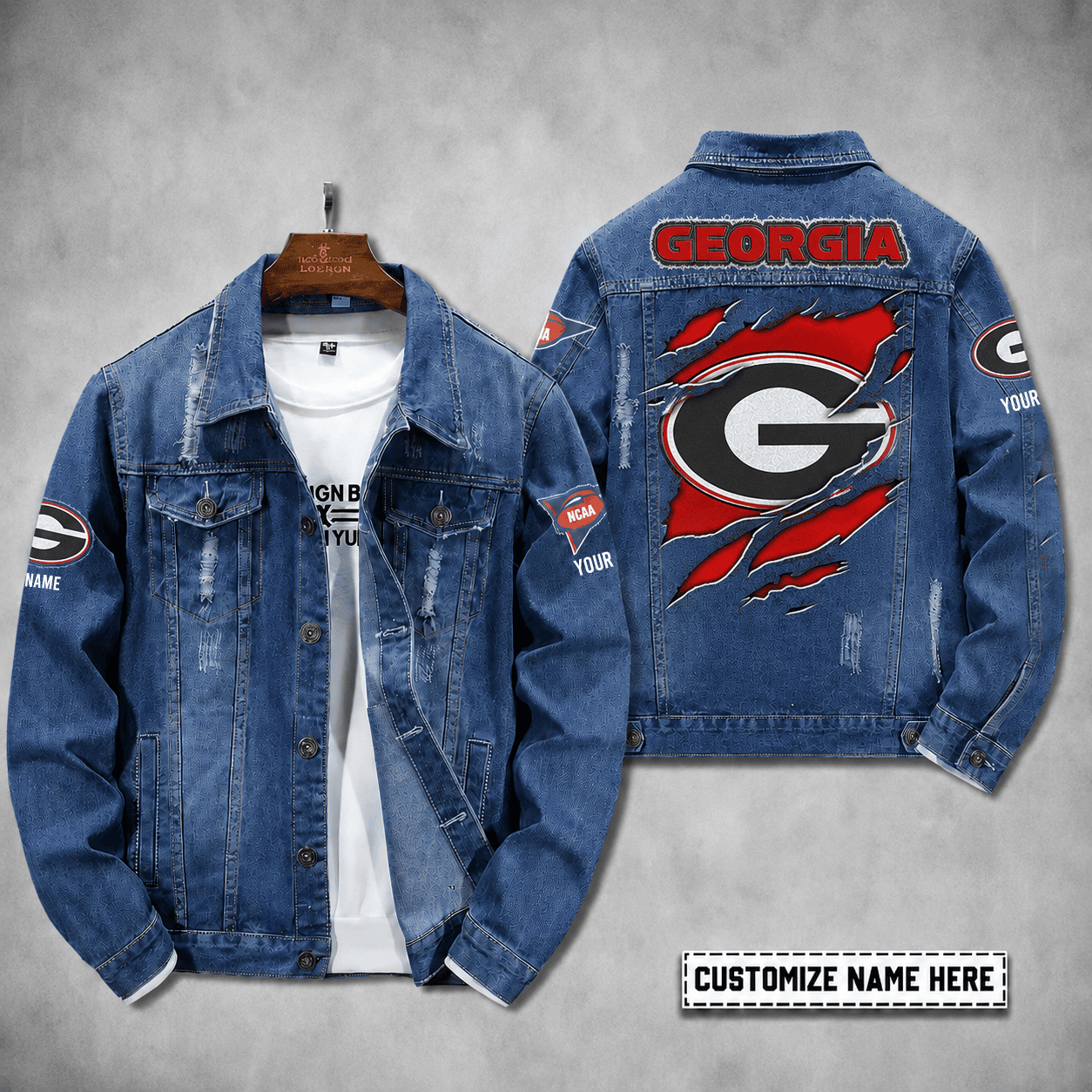 Georgia bulldogs Personalized New Denim Jacket S9DJ114