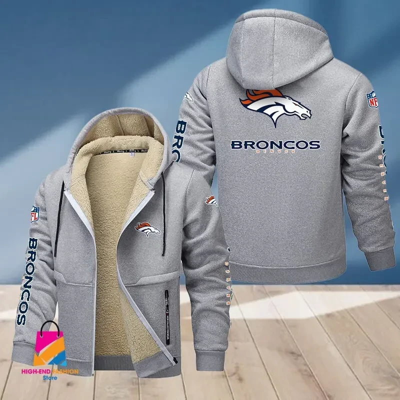 Denver Broncos Multicolor Thickened Zipper Hoodies ANZTZH010