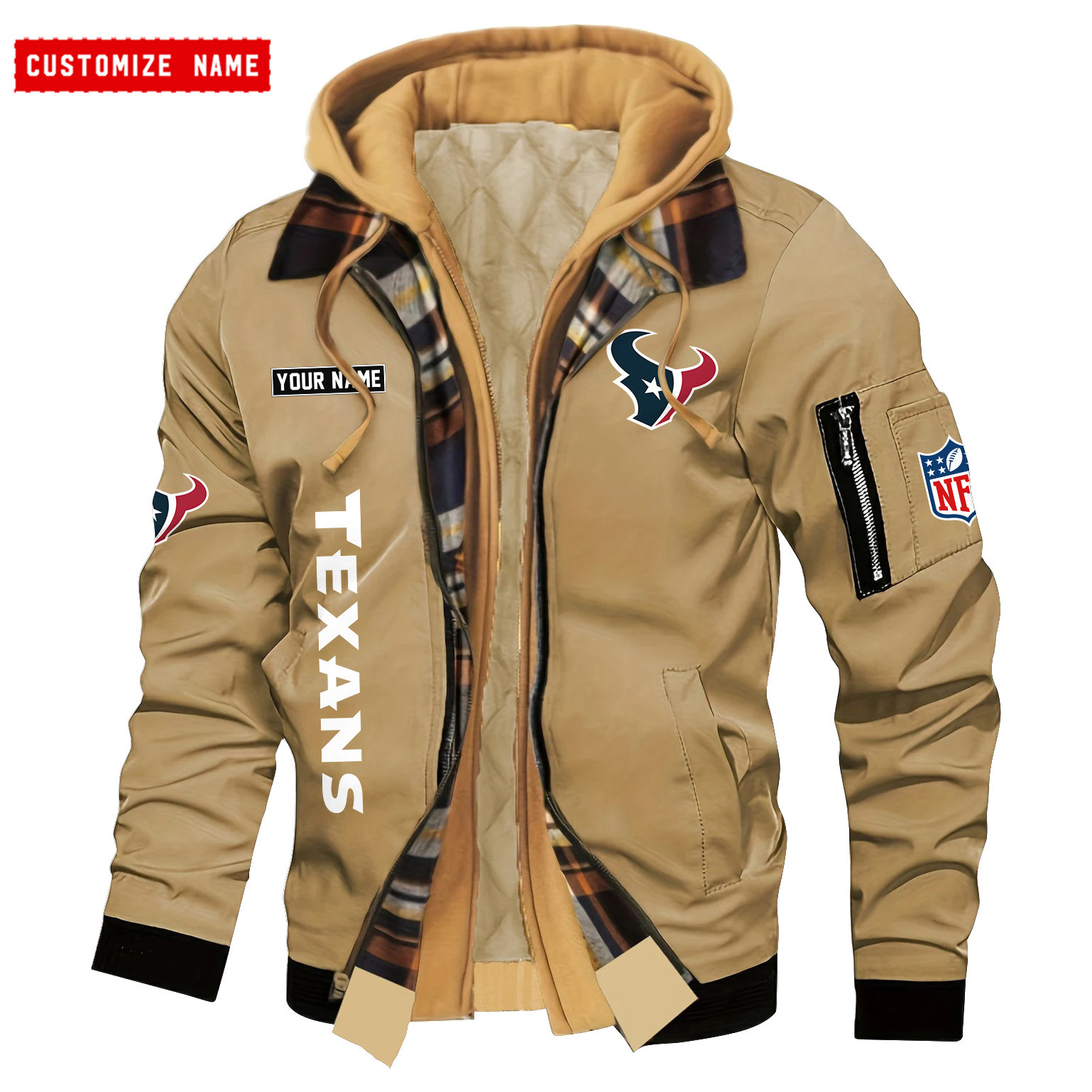Houston Texans Jacket Casual Fake Two Piece Design SPTJCFTPD045