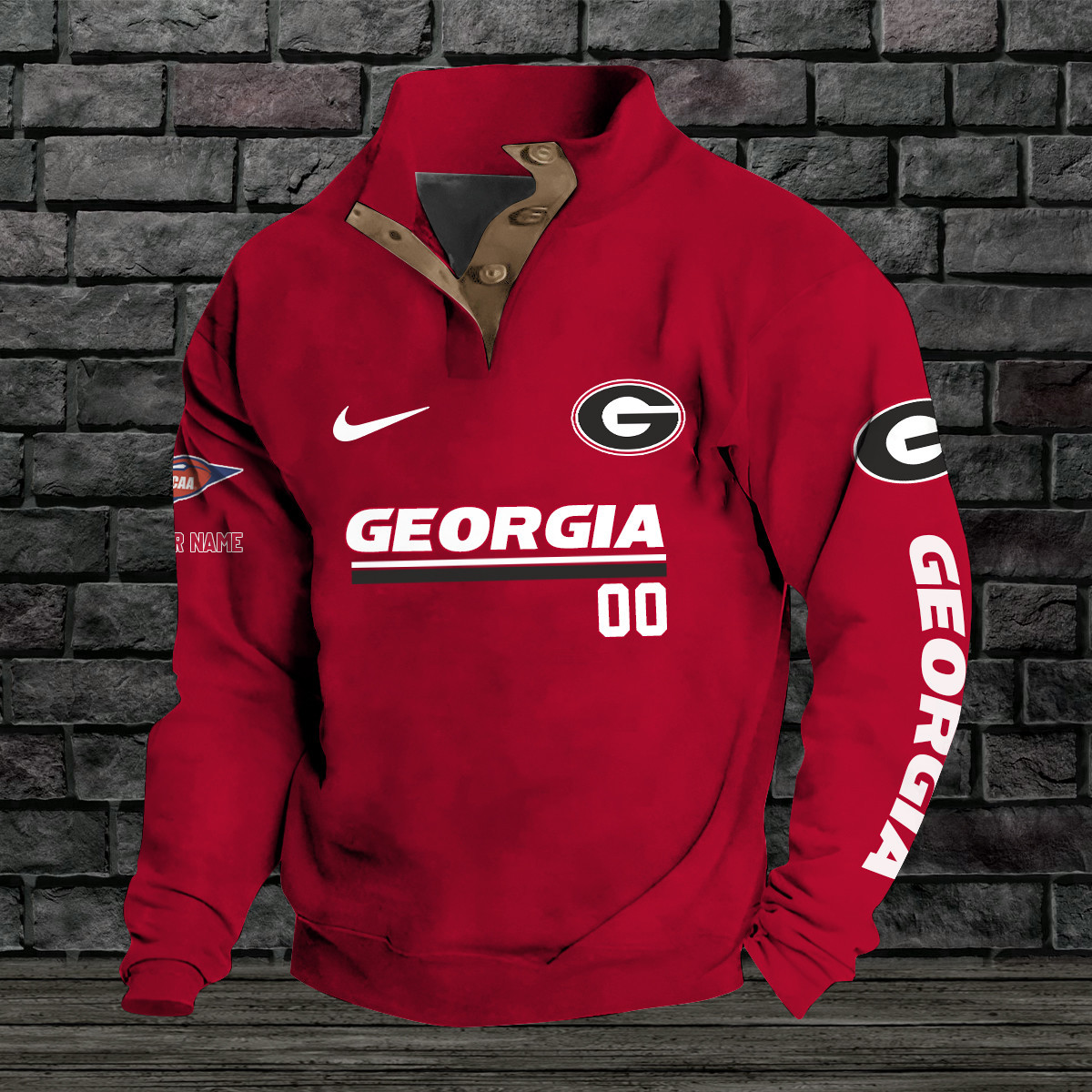 Georgia bulldogs Double Breasted Stand Collar Hoodies OHIO6DE