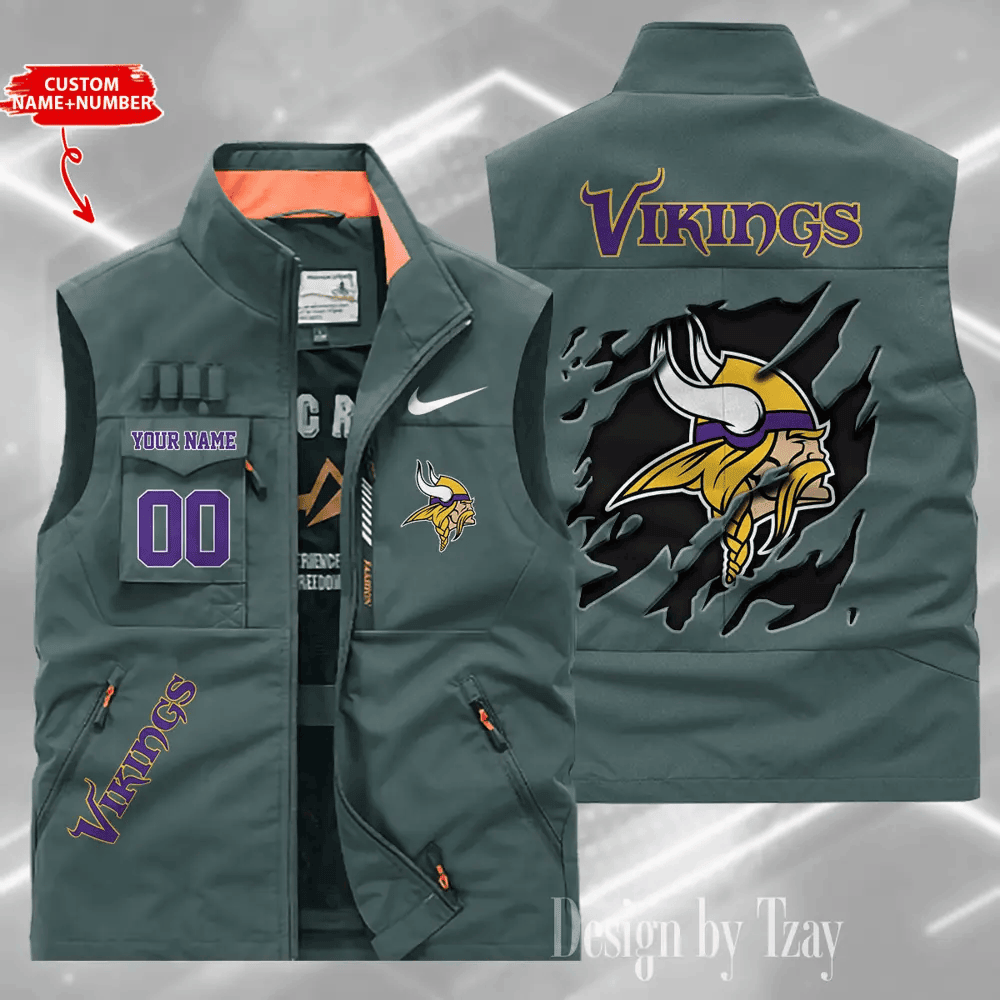 Minnesota Vikings Sleeveless Jacket Multicolor S9SLJK086