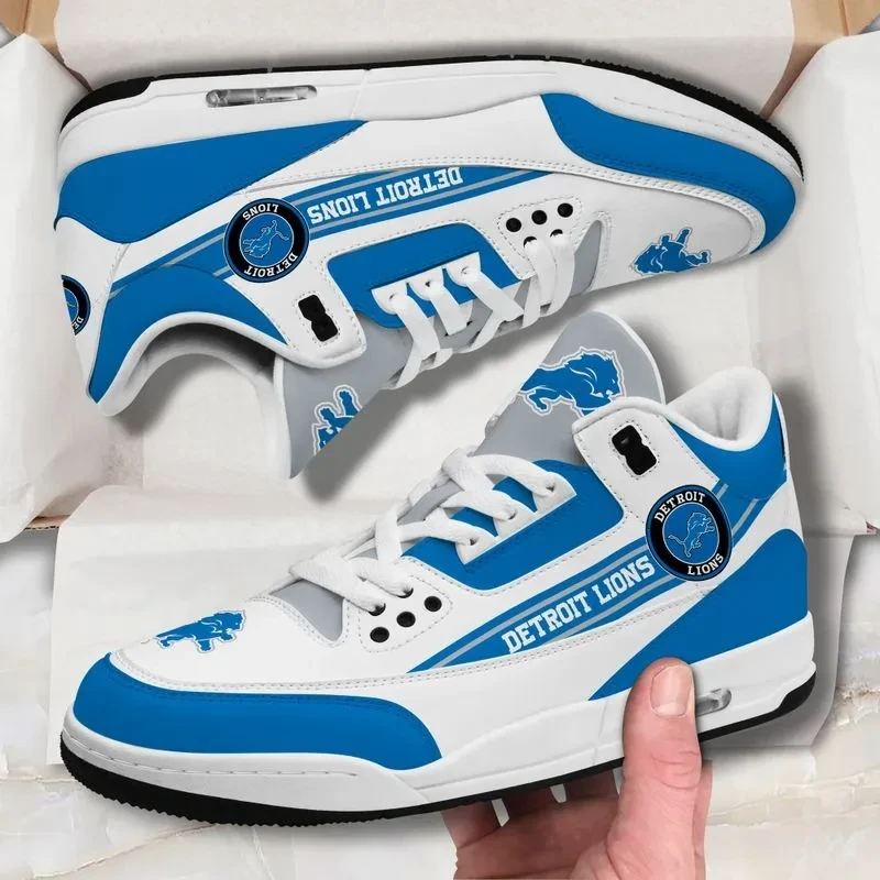 Detroit Lions Basic Leather JD03 Shoes Men and Women AZBTA34VG