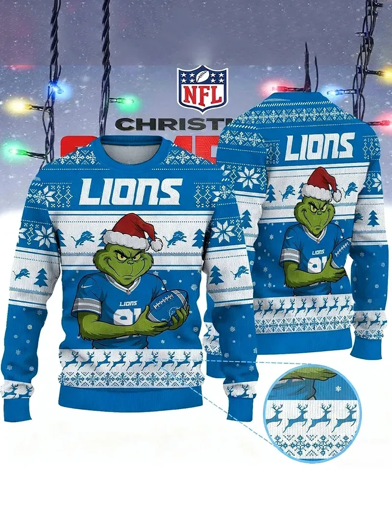 Detroit Lions Premium Grinch Ugly Sweater GU87