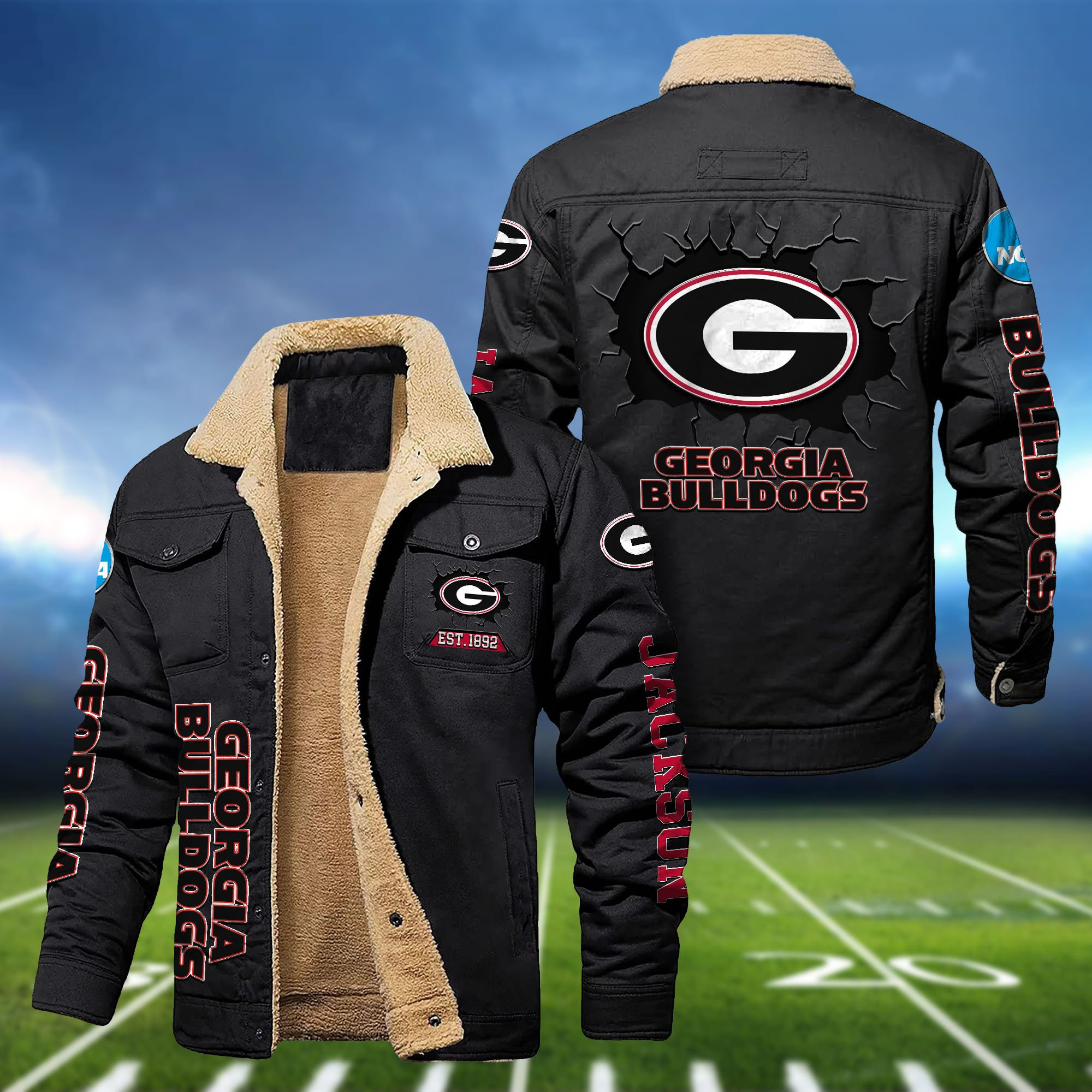 Georgia bulldogs Fleece Lined Cargo Jacket Custom Your Name 2024 version BBH78A