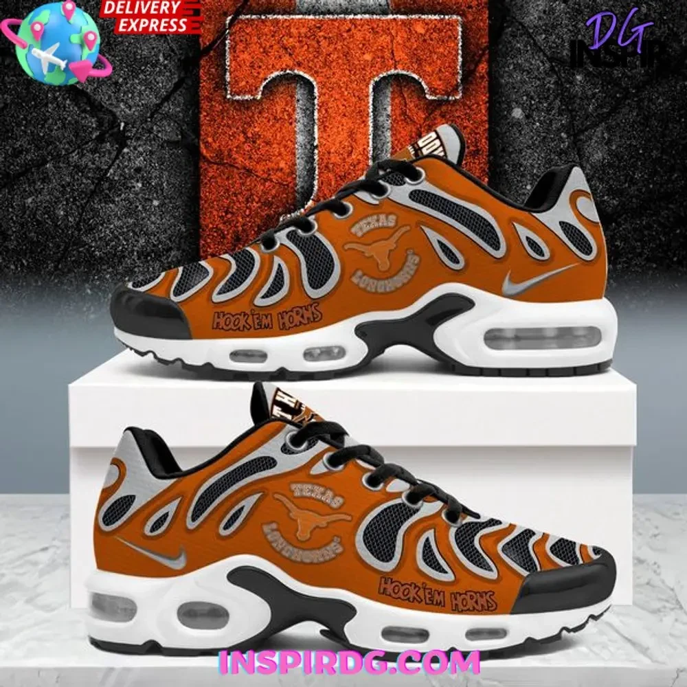 Texas Longhorns Personalized Plus T-N Youth Sneakers TD3DF4