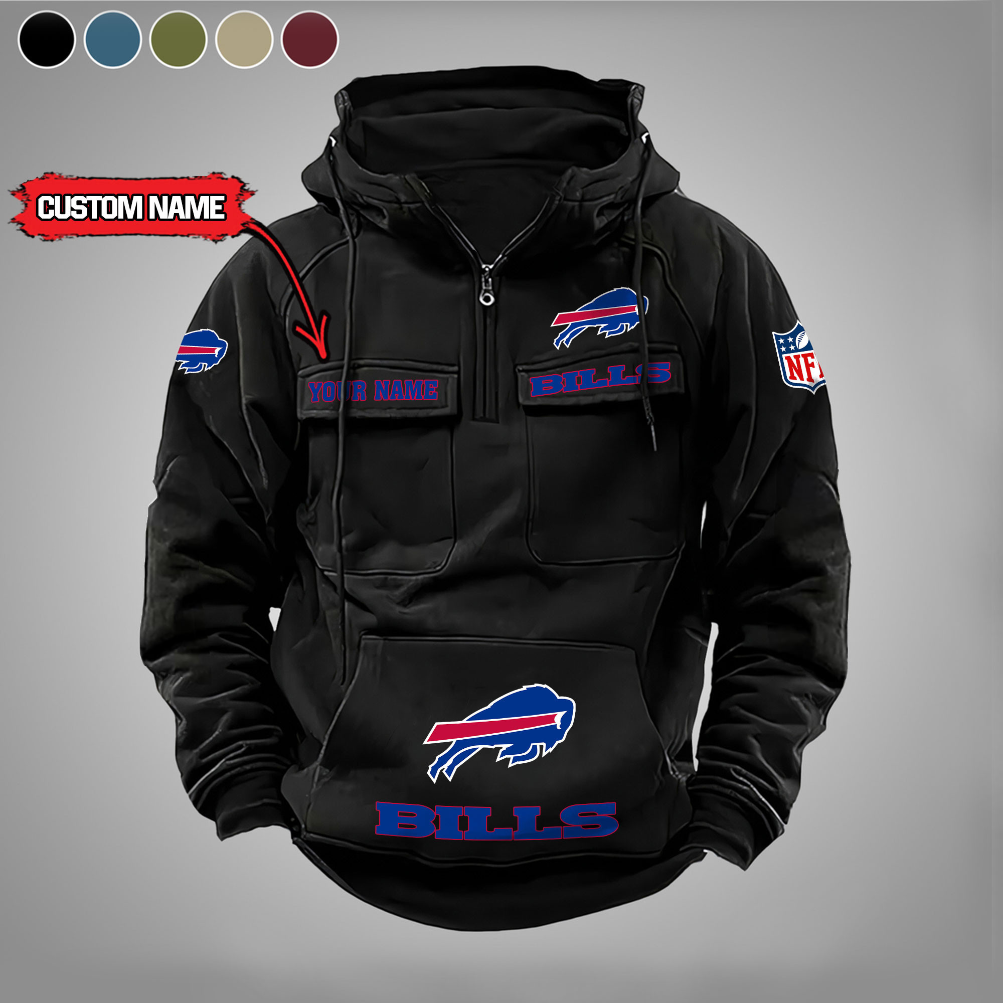 Buffalo Bills Vintage Men Hoodies DV5 AZVMHD027