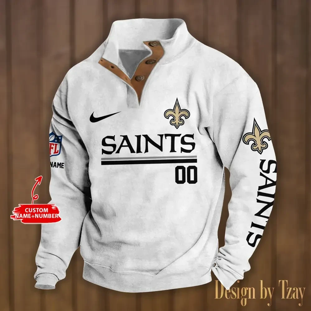 New Orleans Saints Double Breasted Stand Collar hoodie S9DBSCH087