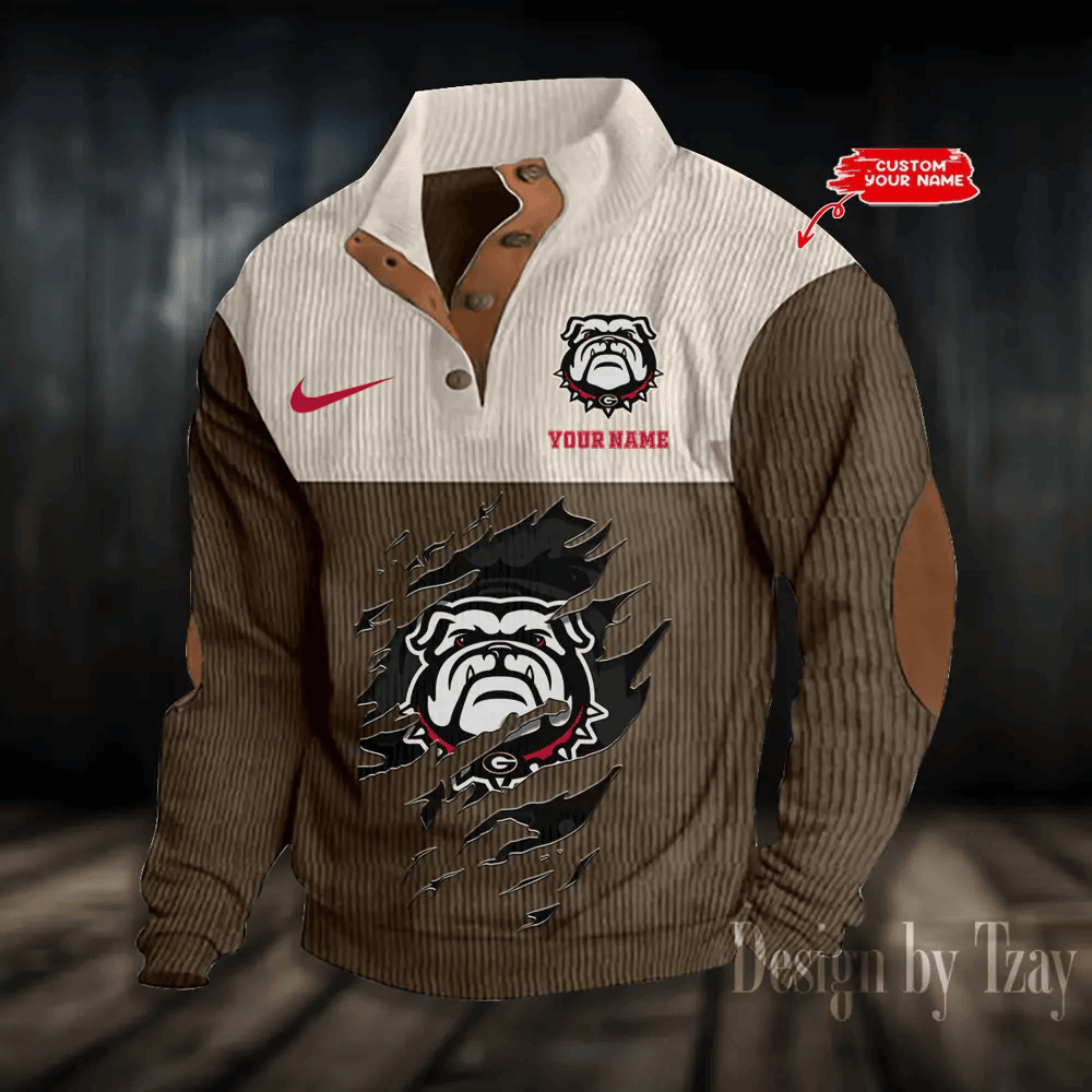 S9DBSCH528-Georgia Bulldogs NCAA Double Collar Hoodies