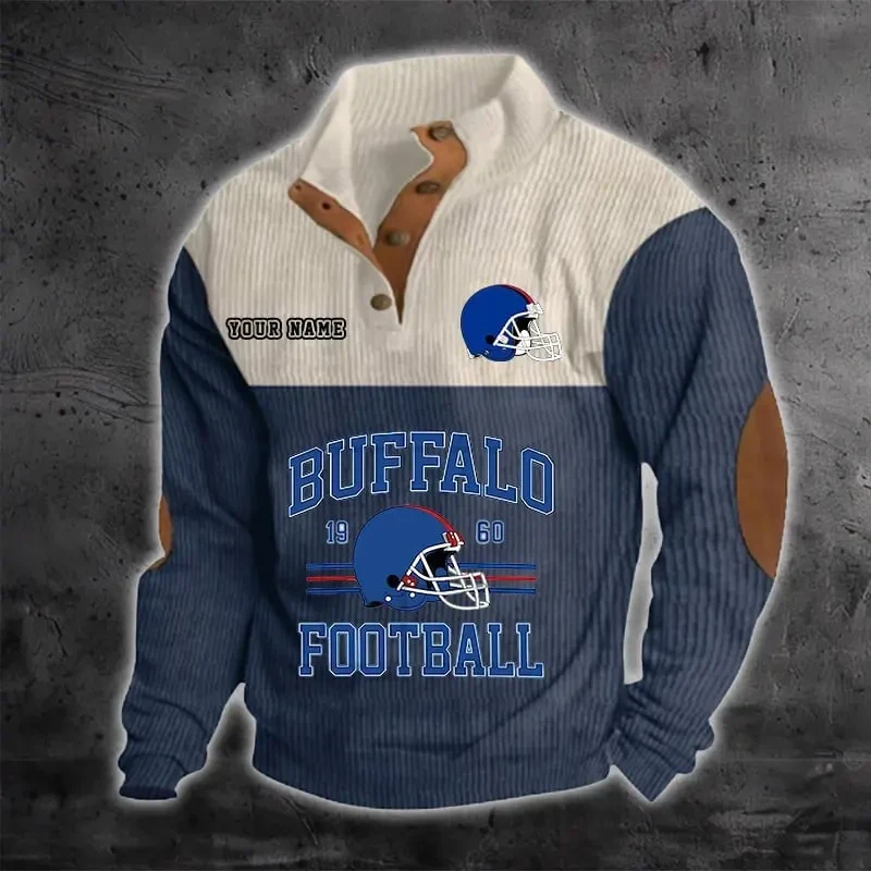 Buffalo Bills S9DBSCH1172 Color Block Stand Collar Sweatshirt