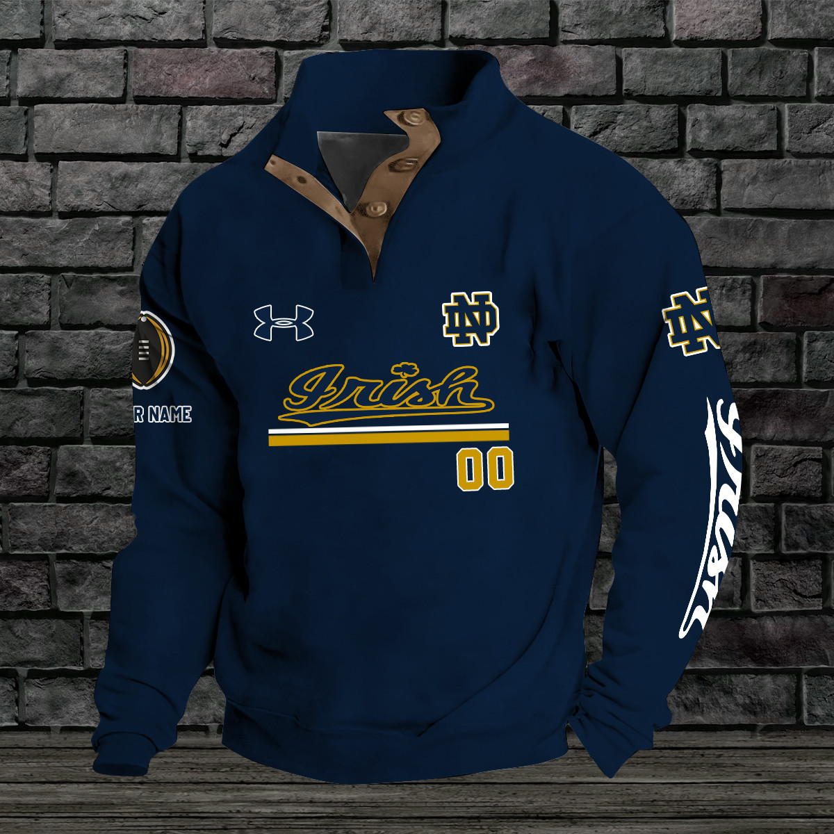 Notre Dame Double Breasted Stand Collar Hoodies PBFUB80