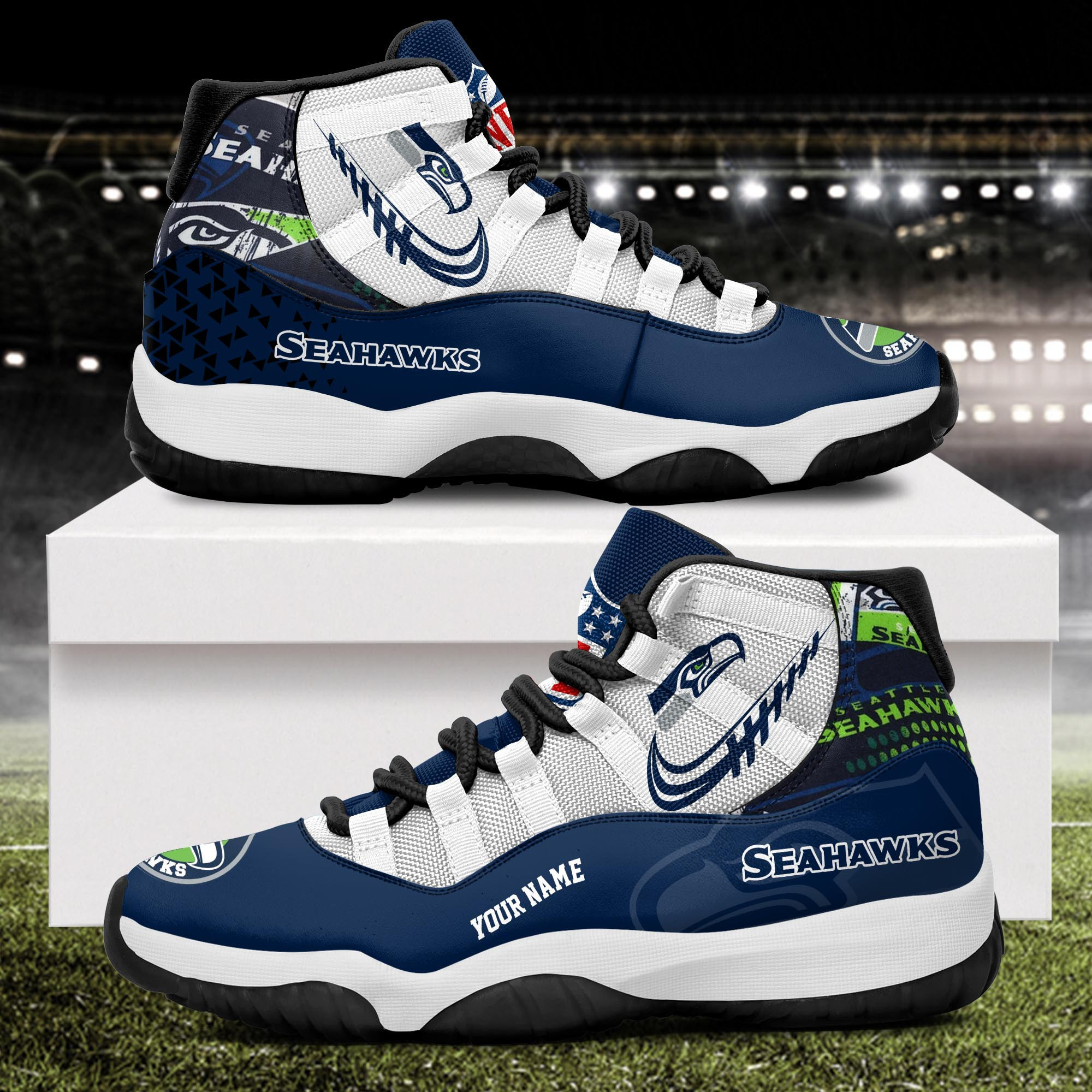 Seattle Seahawks Air Jordan 11 Shoes JD019