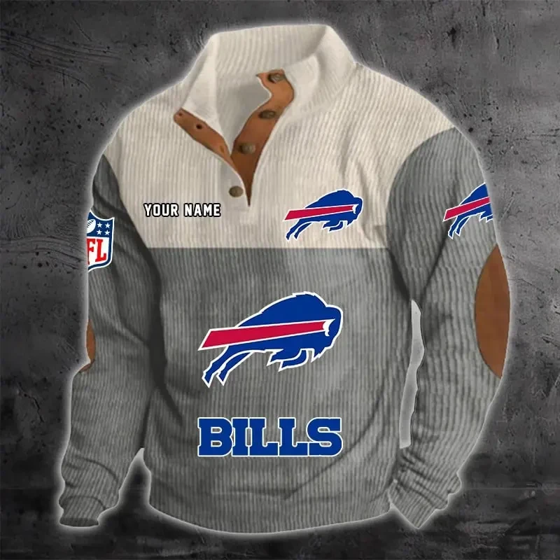 Buffalo Bills S9DBSCH1204 Color Block Stand Collar Sweatshirt