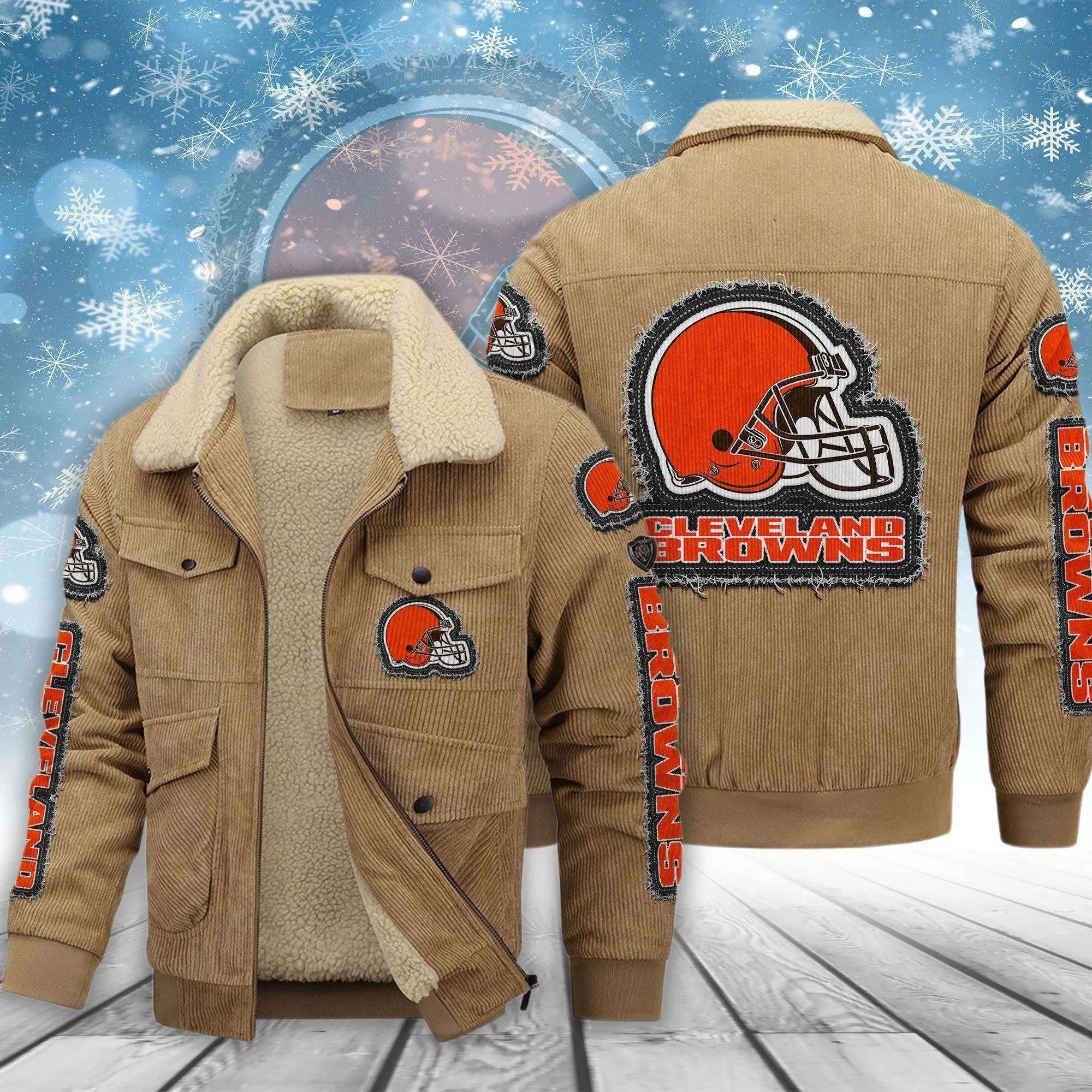 Cleveland Browns Men's Thickened Corduroy Jacket ANZVITCJ008