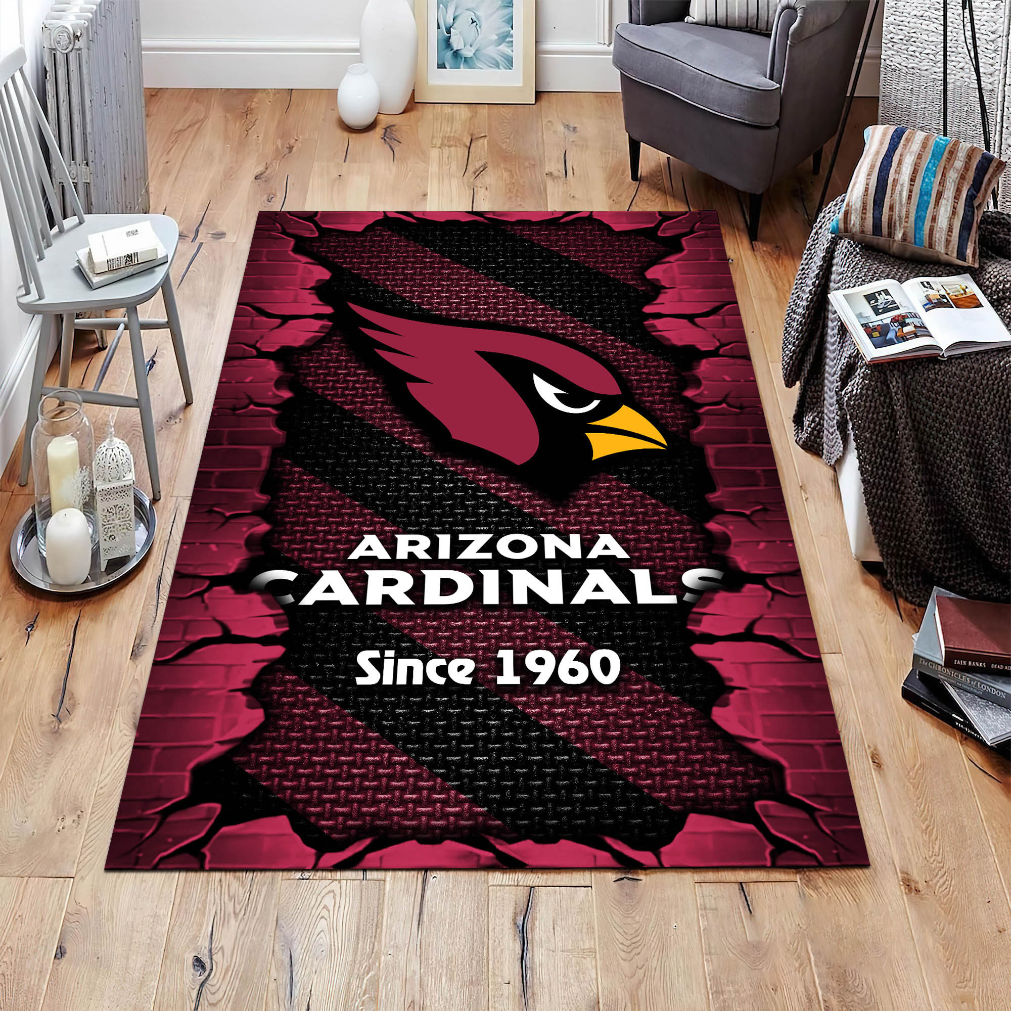 Arizona Cardinals Rectangle Rug BGRERUG122