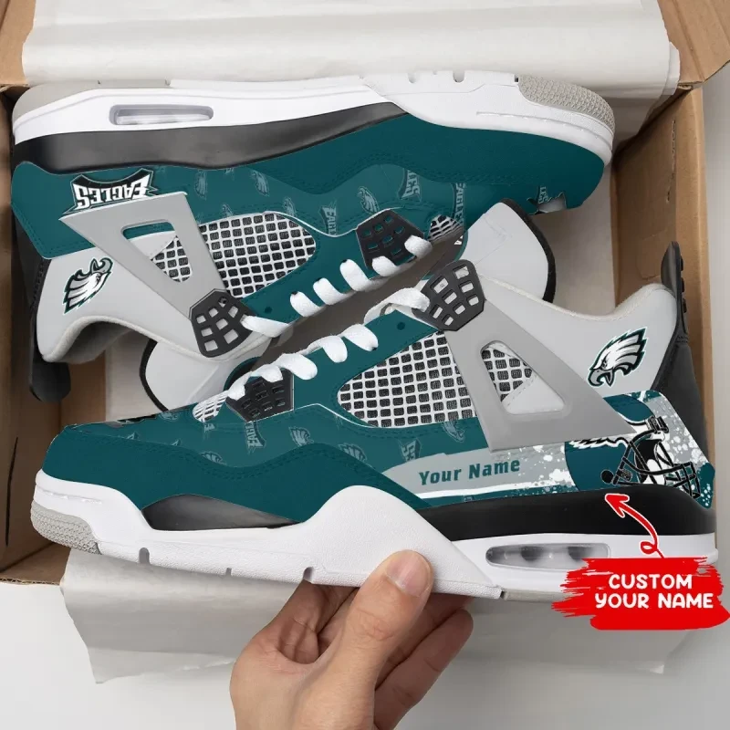 Philadelphia Eagles Personalized AJ4 Sneaker BG354G