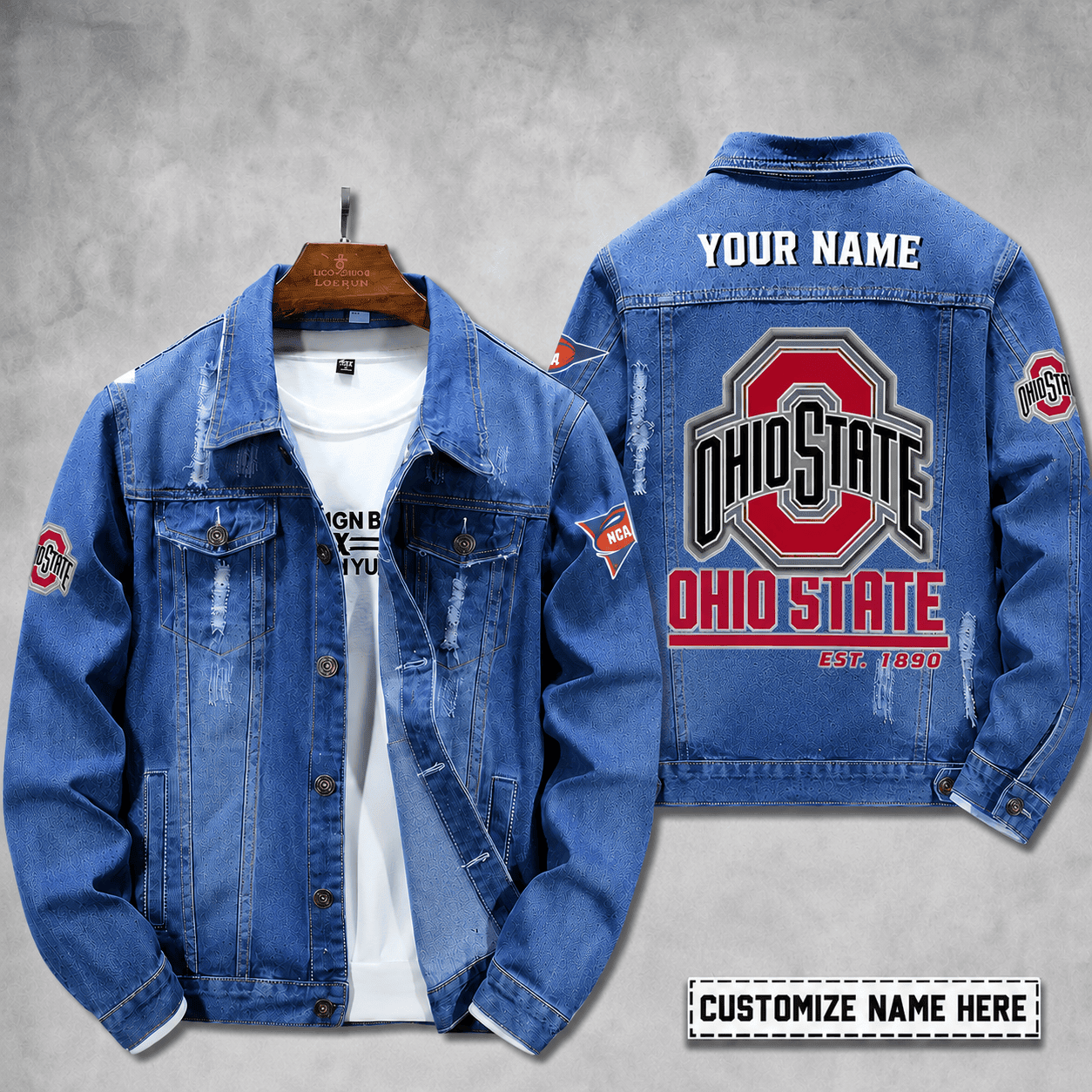 Ohio State Buckeyes Personalized New Denim Jacket S9DJ344
