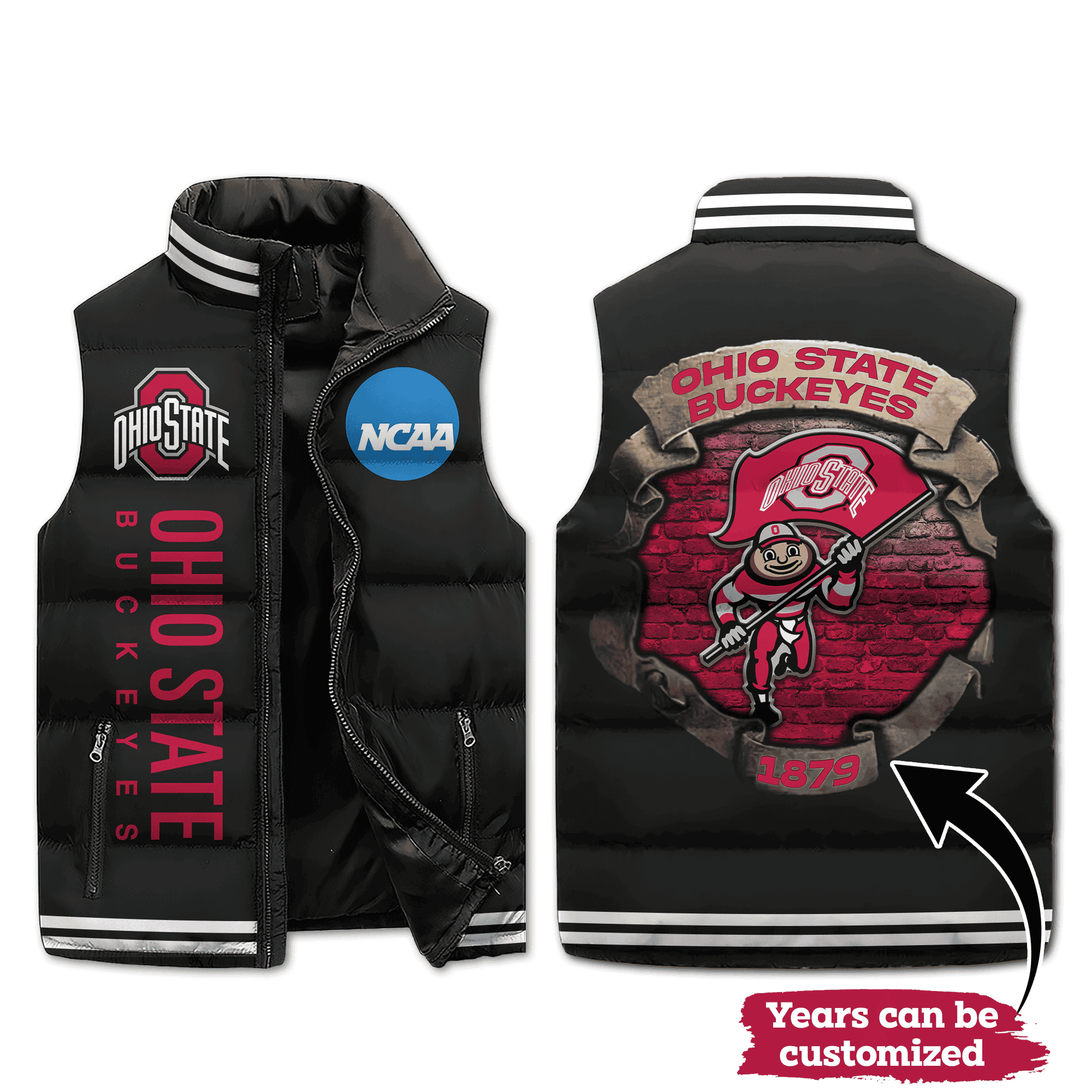 ohio state buckeyes NCAA Sleeveless Puffer Jacket G98TY