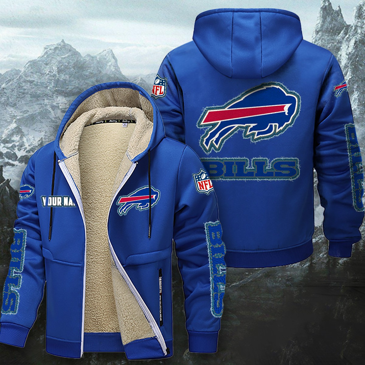 Buffalo Bills Sherpa-Lined Zip Hoodie WINHZVC12004