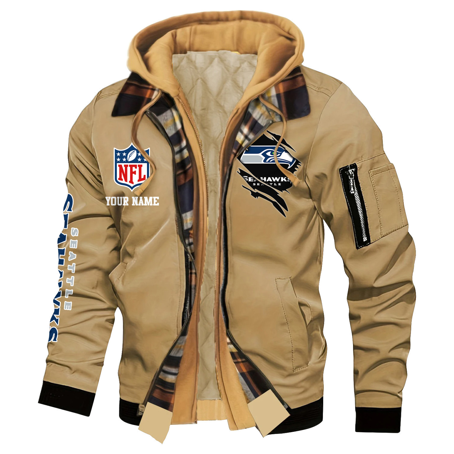 Seattle Seahawks Jacket Casual Fake Two Piece Design SPTJCFTPD029