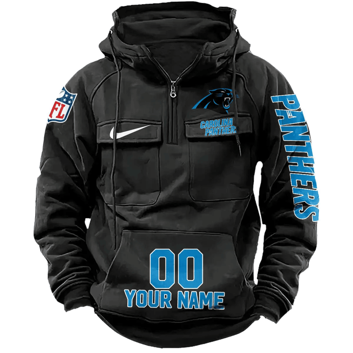 Carolina Panthers Vintage Men Hoodie AZVMHD066