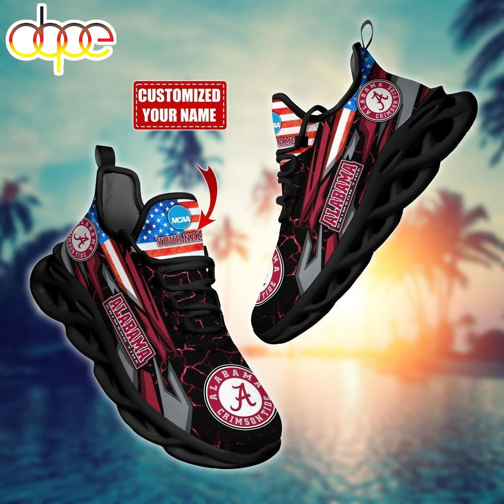 NCAAF Alabama Crimson Tide (Your Name) Max Soul Shoes Nicegift MSS-67SD