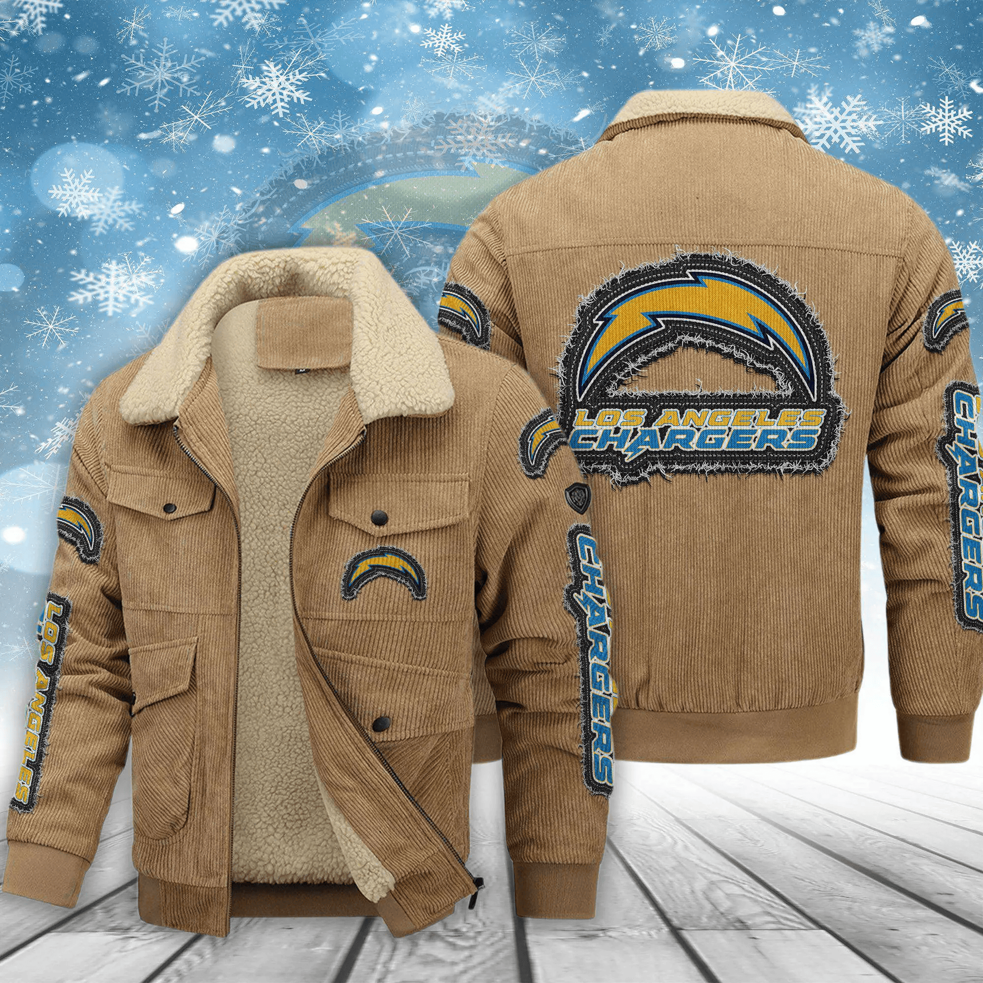 Los Angeles Chargers Men's Thickened Corduroy Jacket ANZVITCJ017 ( SIZE M - 8 XL )