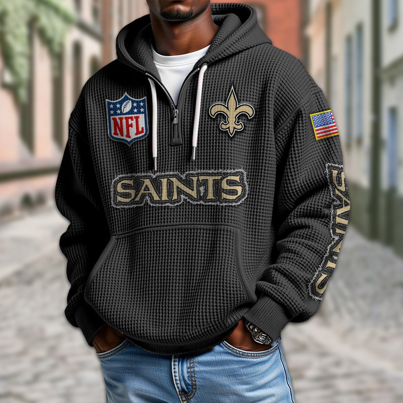 New Orleans Saints DMKT0023 Waffle Half Zip Hoodie