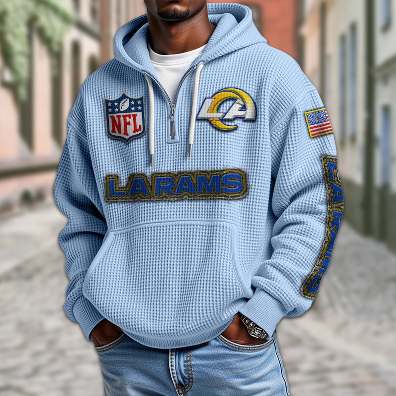 Los Angeles Rams DMKT0019 Waffle Half Zip Hoodie