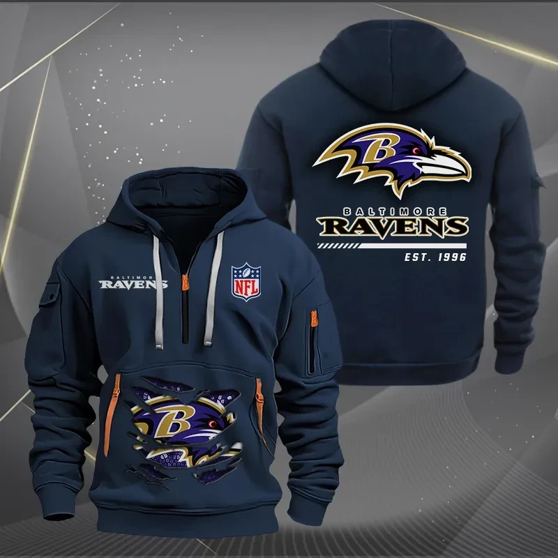 Baltimore Ravens Personalized Quarter Zip Hoodie New Collection AZBTQZH0034D