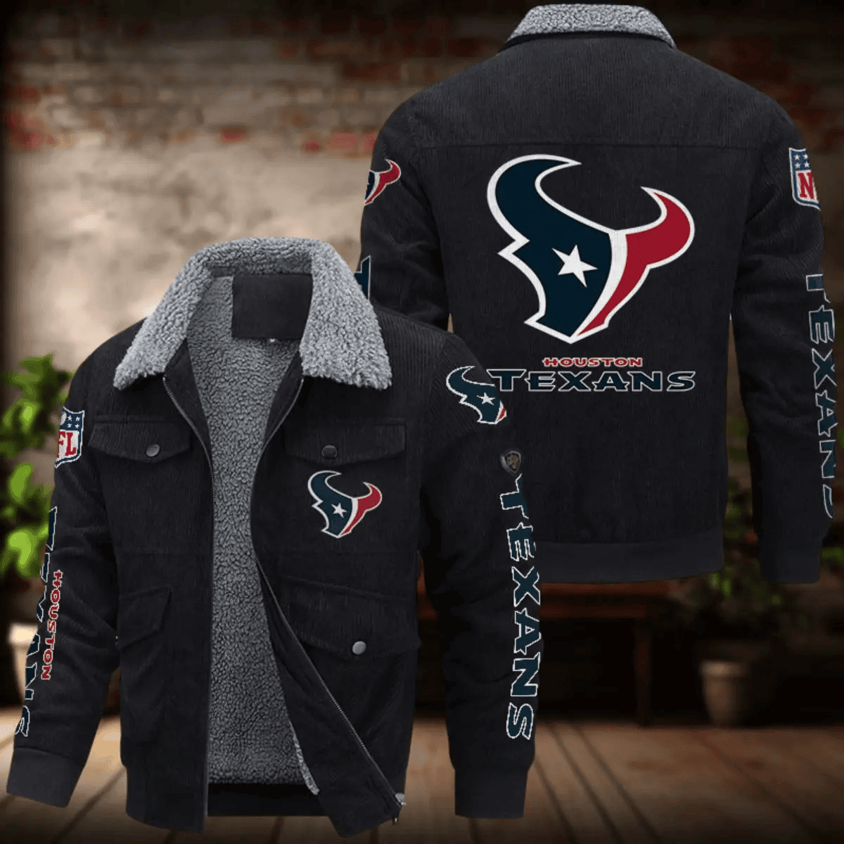 Houston Texans Men's Thickened Corduroy Jacket ANZANZTCJ013 ( SIZE M - 8 XL )