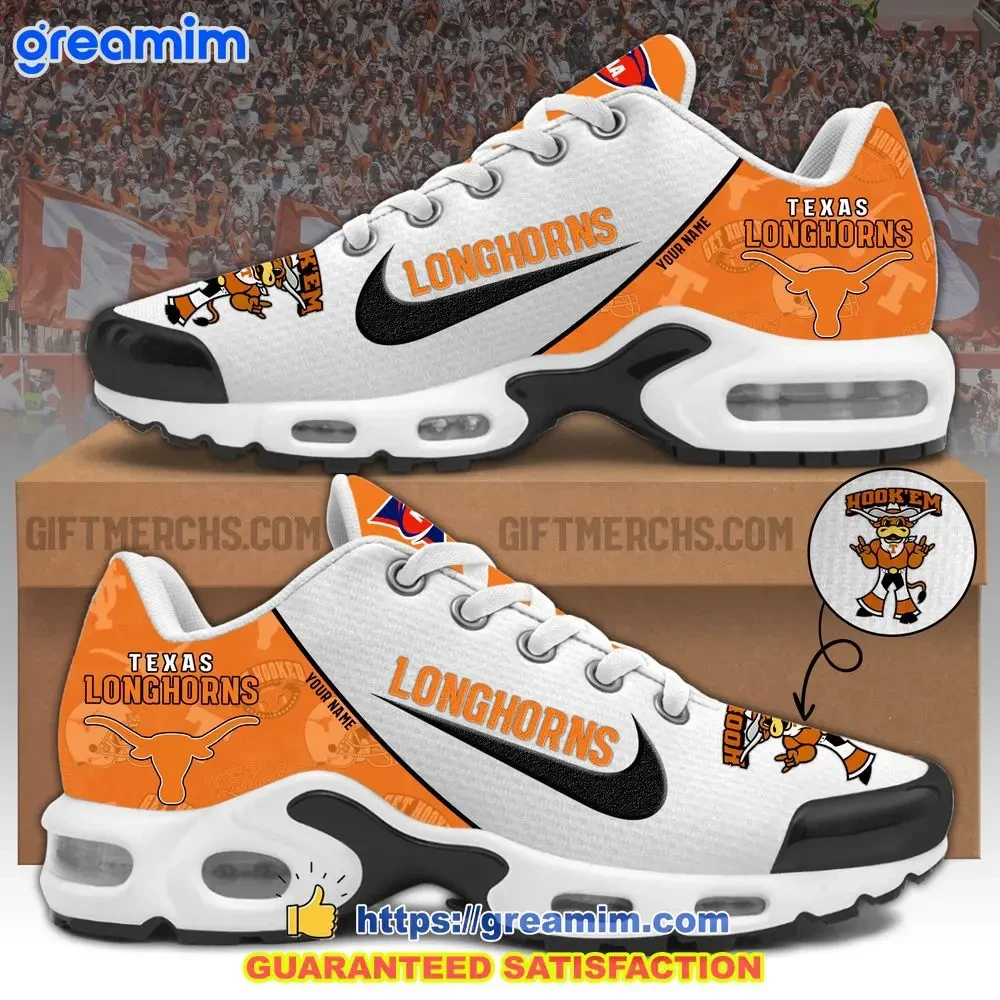 Texas Longhorns Personalized Plus T-N Youth Sneakers BN12S