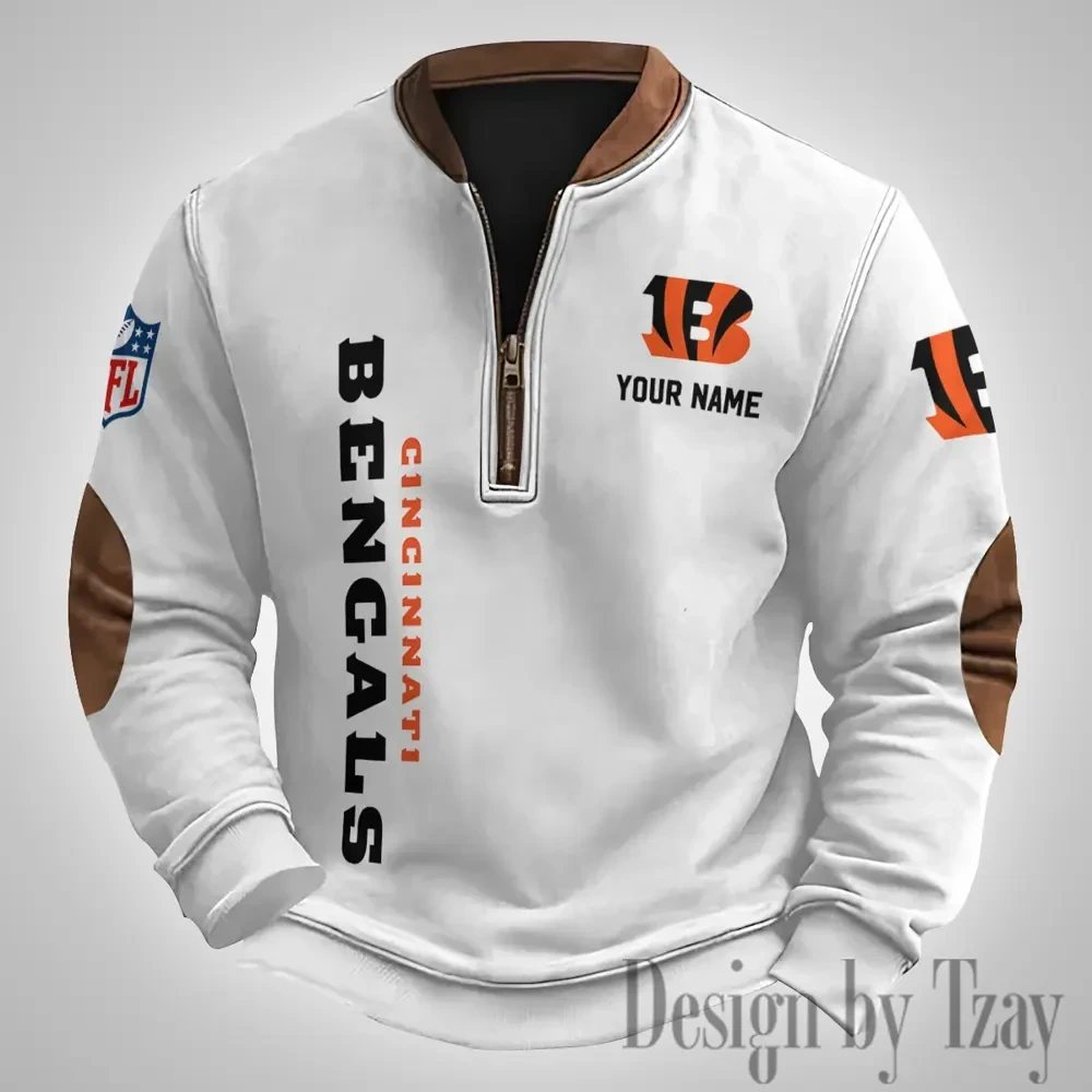 Cincinnati Bengals Men's Vintage Zipper Stand Collar Sweatshirt S9MPZNS244