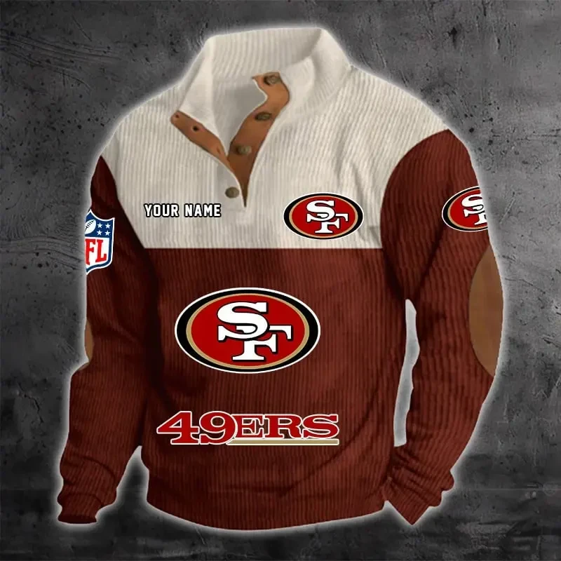 San Francisco 49ers S9DBSCH1228 Color Block Stand Collar Sweatshirt