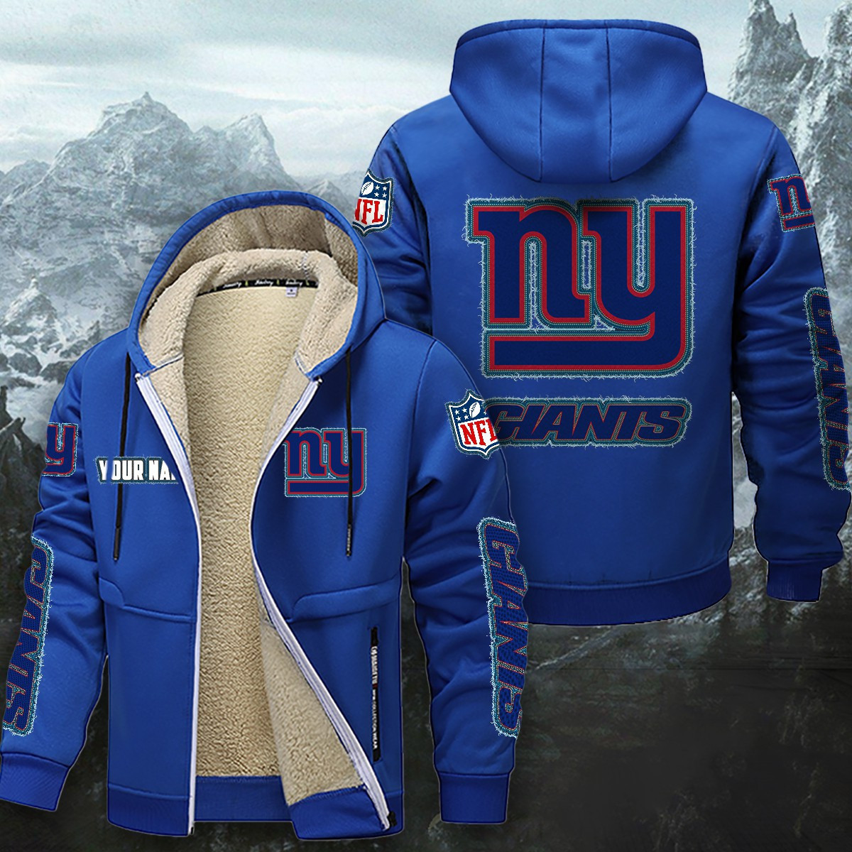 New York Giants Sherpa-Lined Zip Hoodie WINHZVC12024