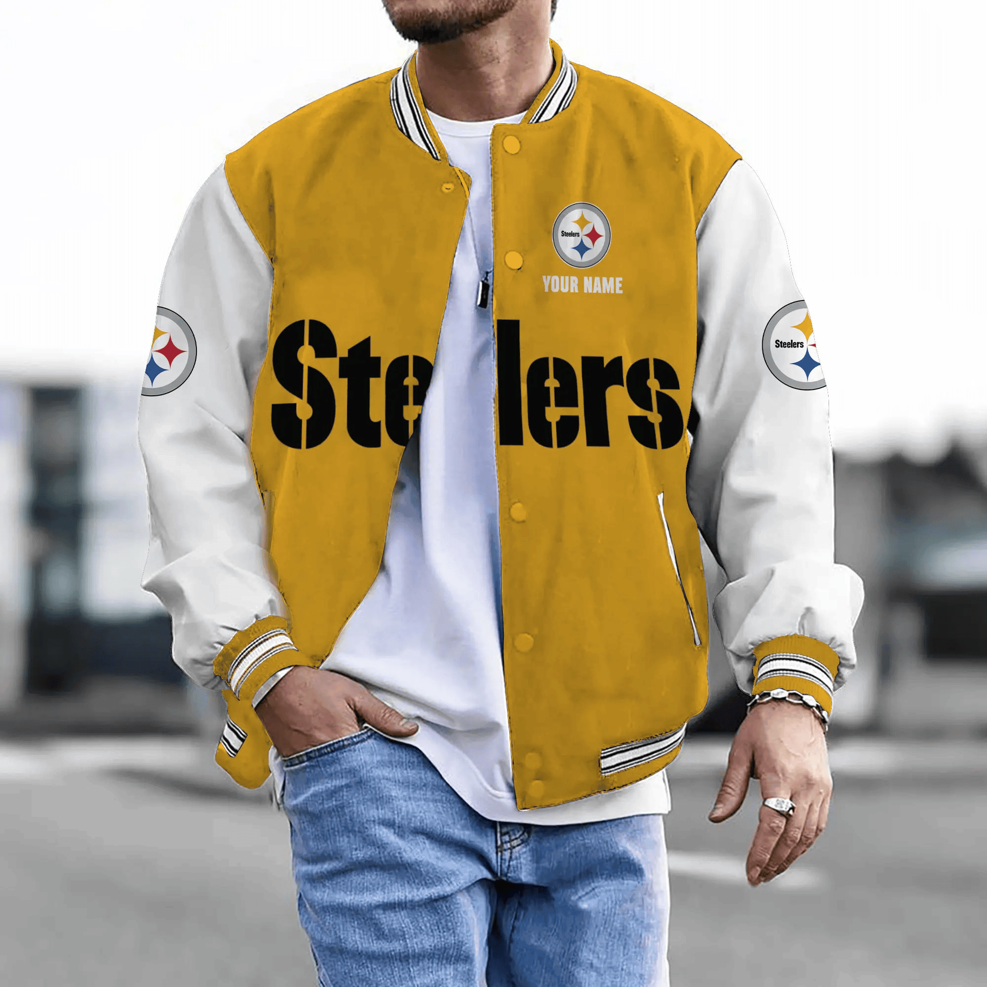 Pittsburgh Steelers Personalized New Baseball Jacket Gifts For Fan SPTBBJACKET027