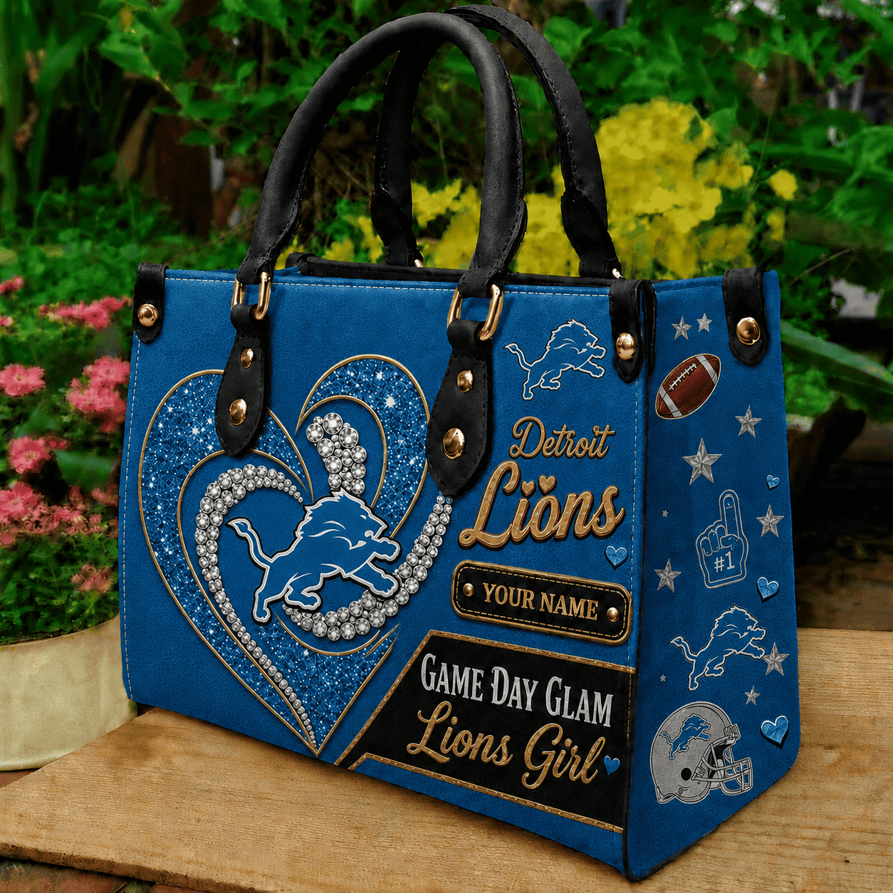 Detroit Lions NFL Premium Leather Hand Bag Personalized Gift For Fan Men Women - Limited Edition MGF31