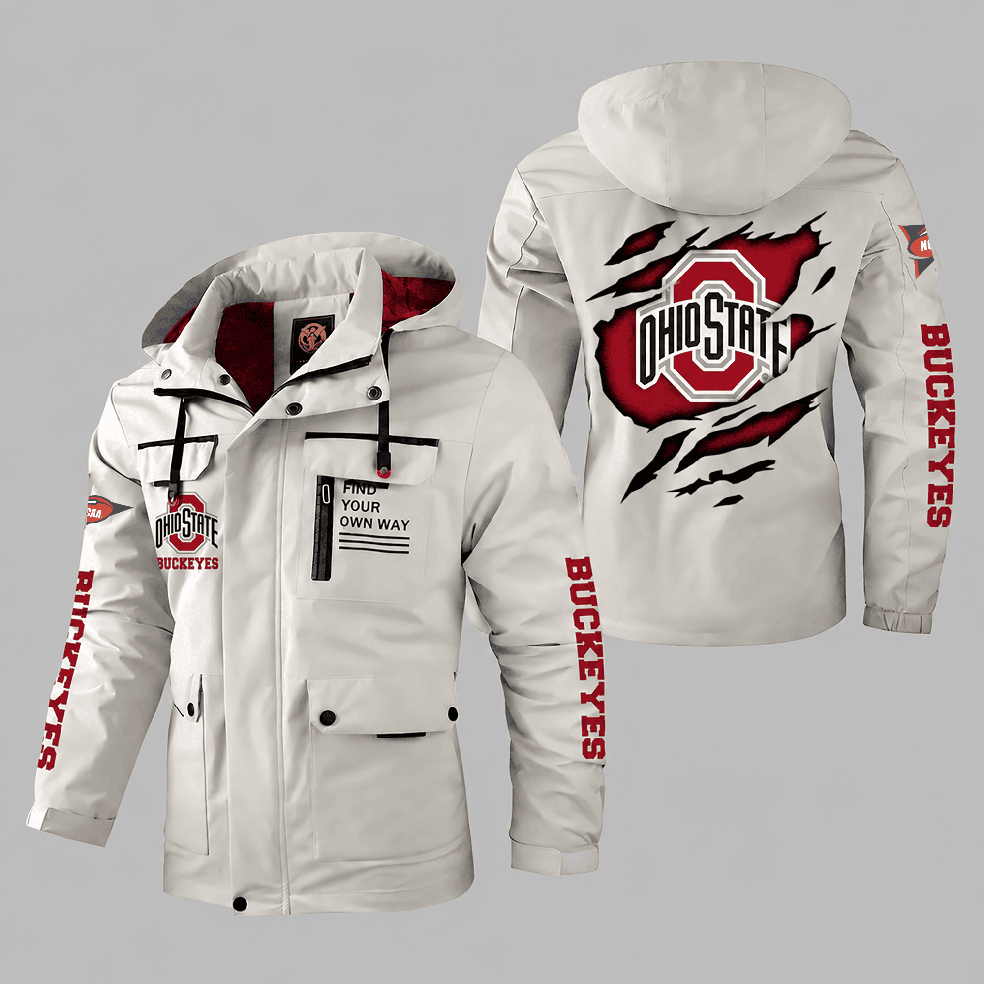 Ohio State Buckeyes Personalized Winter Windbreaker Jacket ANZWW123
