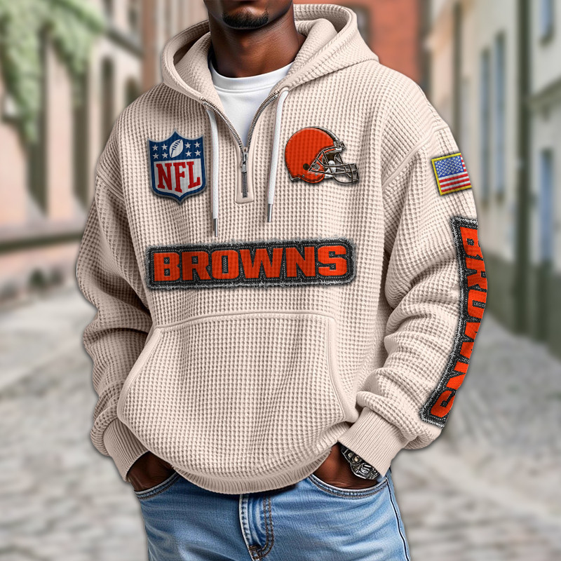 Cleveland Browns DMKT0008 Waffle Half Zip Hoodie