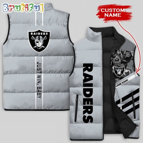NFL Las Vegas Raiders Damn Right Sleeveless Down Jacket T98I