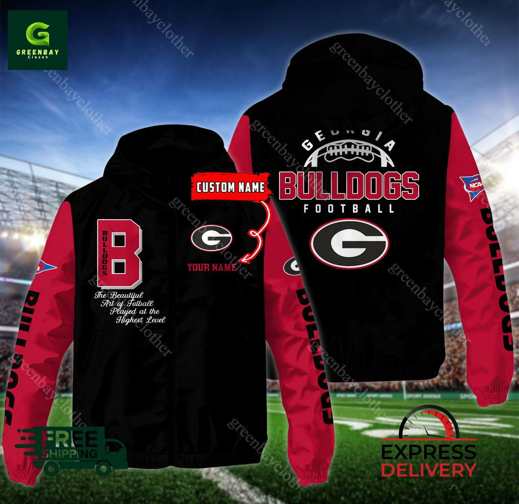 Georgia bulldogs Custom Windbreaker Outdoor Jacket Sport Fan Gift UU88