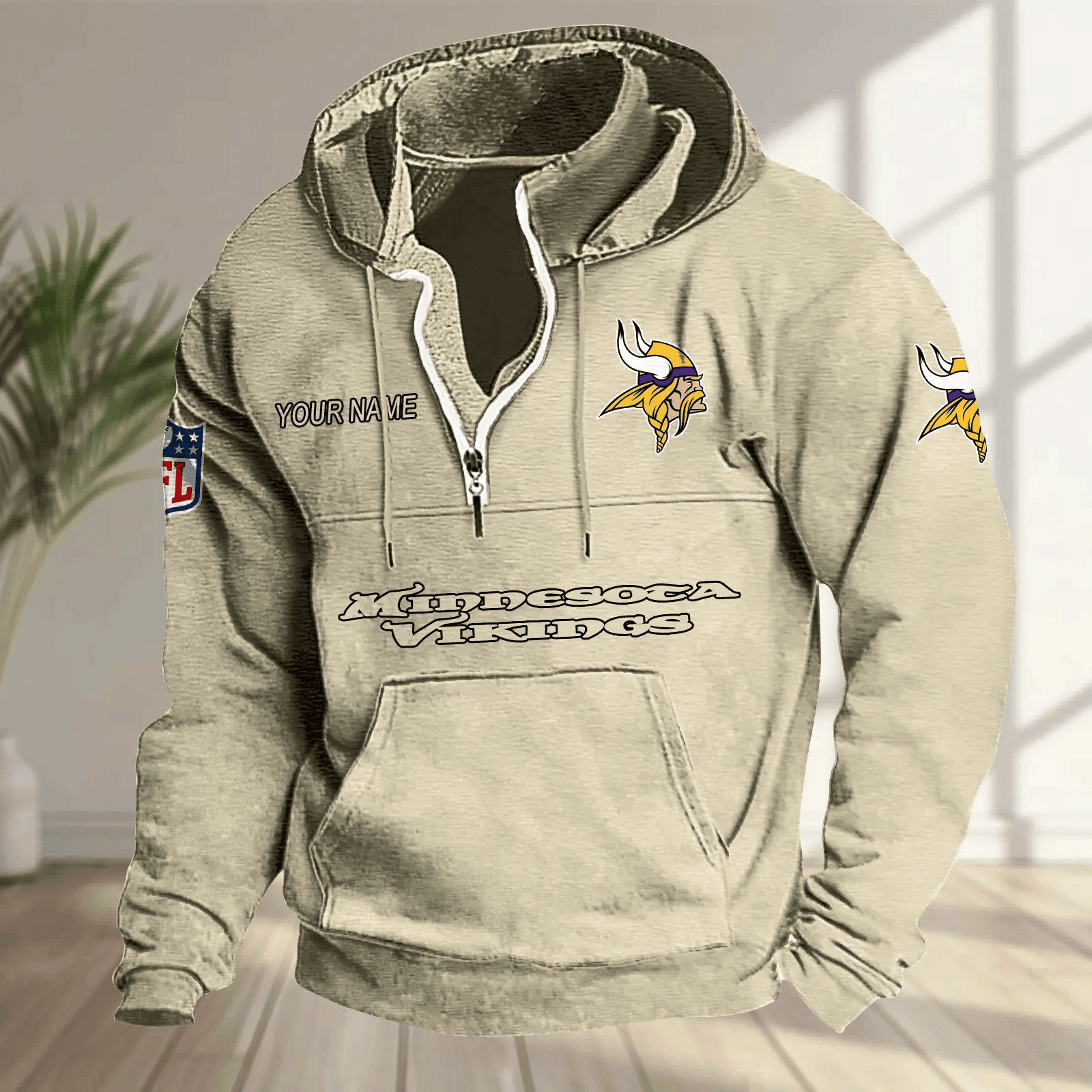 Minnesota Vikings Half-zip Hoodie SPTHZHC021