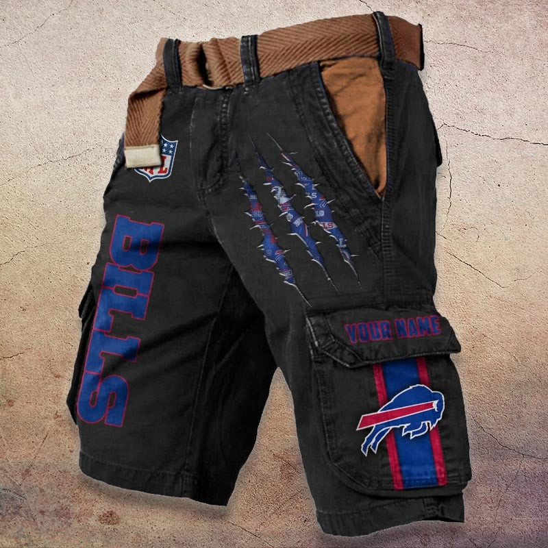 Buffalo Bills Pocket Print Cargo Shorts (Belt Not Included) S9MCS069