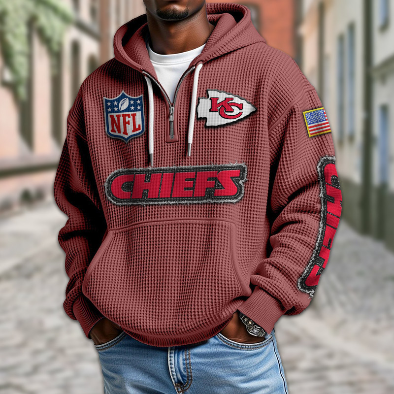 Kansas City Chiefs DMKT0016 Waffle Half Zip Hoodie