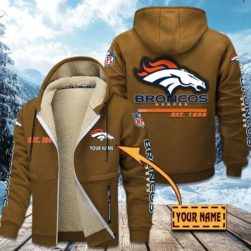 Denver Broncos Zip Up Fur Coat ANZTZH125