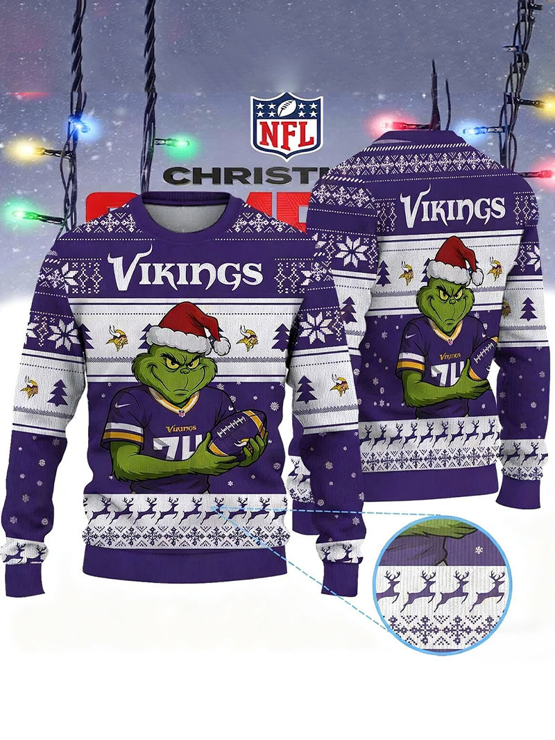 Minnesota Vikings Grinch Ugly Sweater GU911