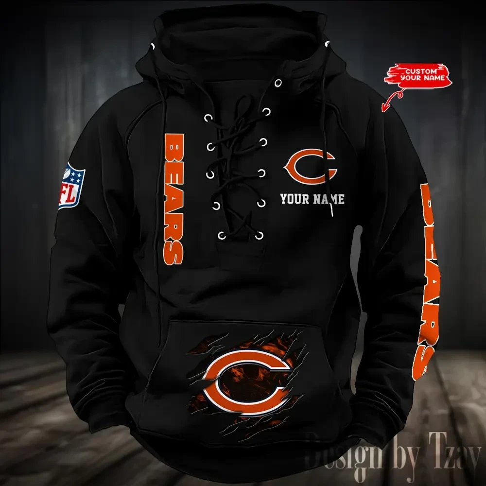 Chicago Bears Men's Hooded Lace-up Hoodie PBCG1IO
