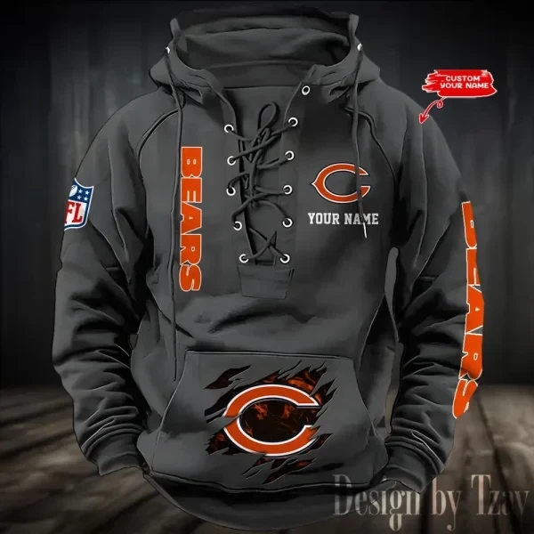 Chicago Bears Men's Hooded Lace-up Hoodie PBCG1IO