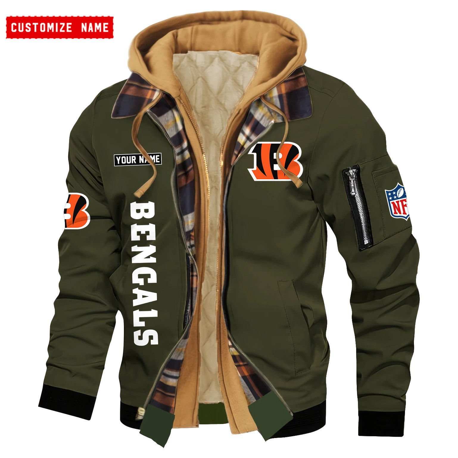 Cincinnati Bengals Jacket Casual Fake Two Piece Design PBT9I1N