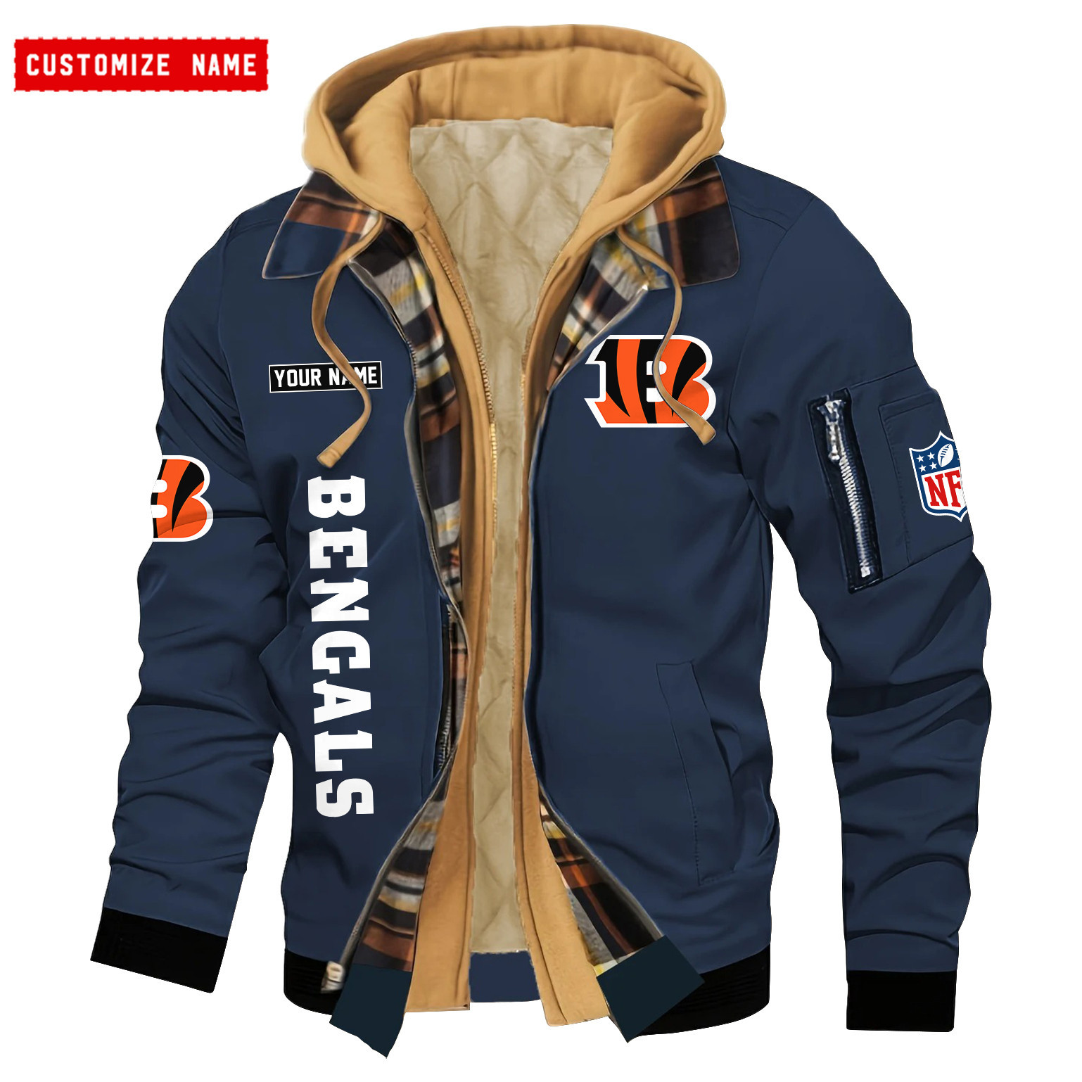 Cincinnati Bengals Jacket Casual Fake Two Piece Design PBT9I1N